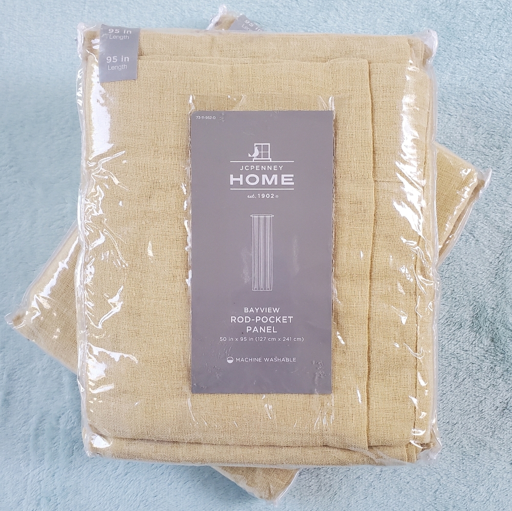💫 JCP Home - Set of 2 Bayview Rod-pocket Sheer Panels